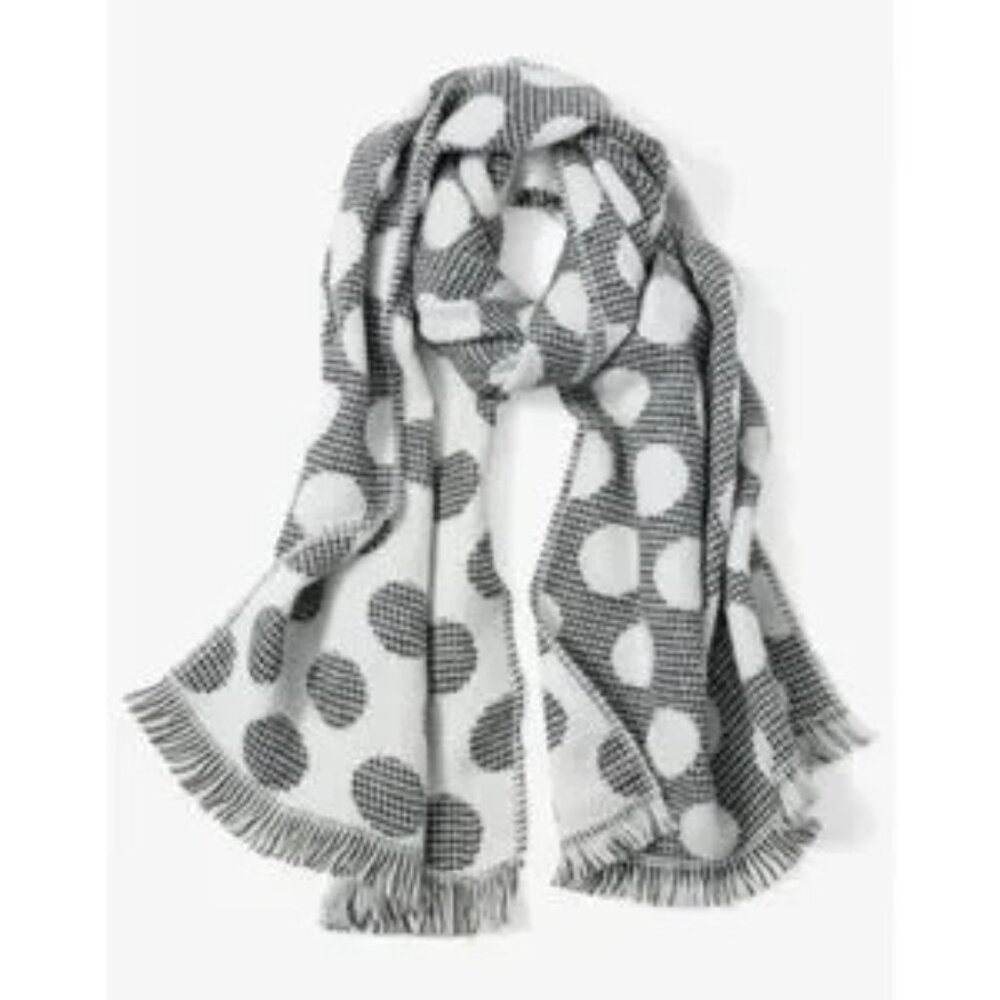 Chico's Houndstooth Dot Reversible Oblong Scarf